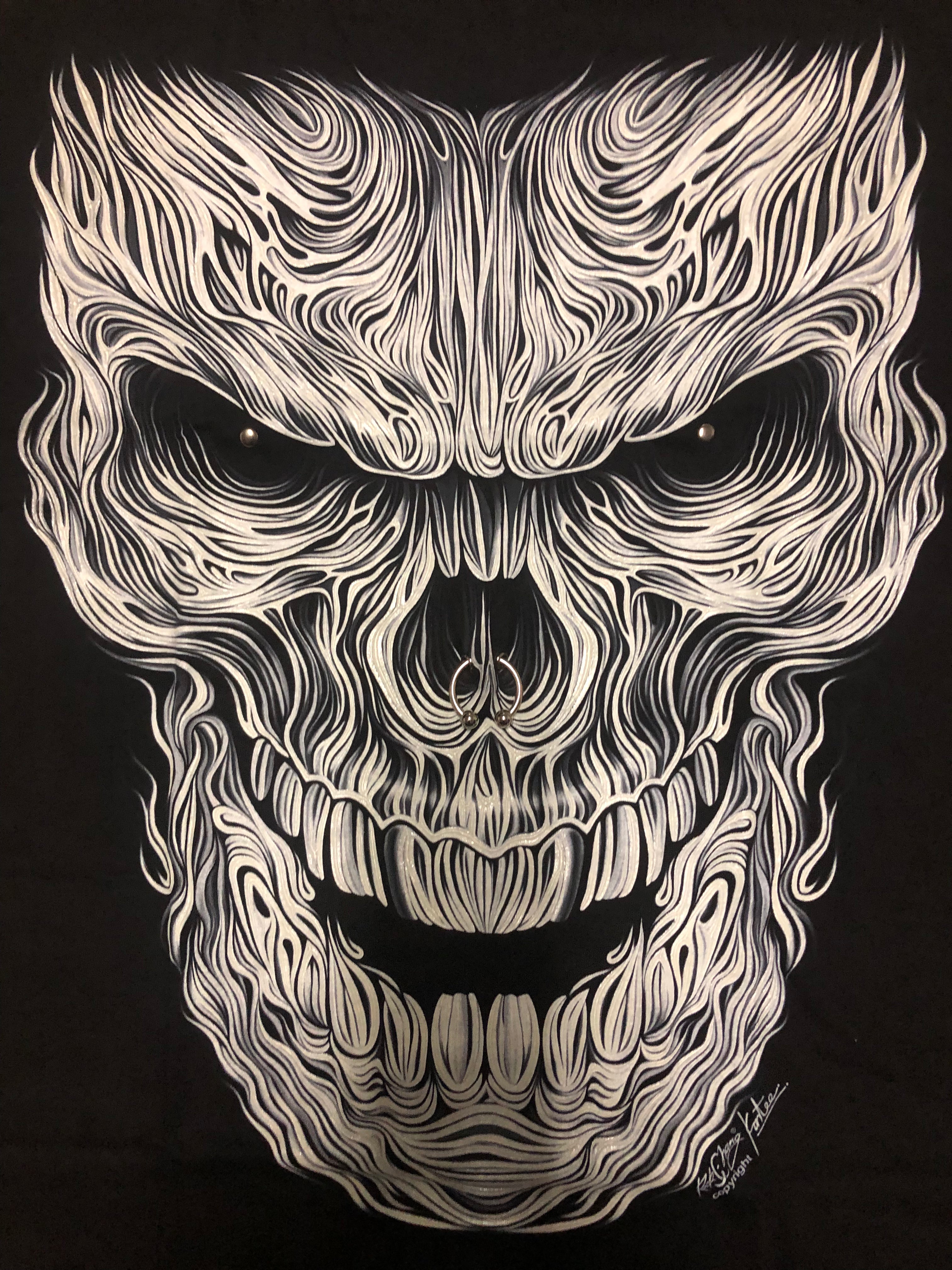 Skull - White- 3D Secondary image