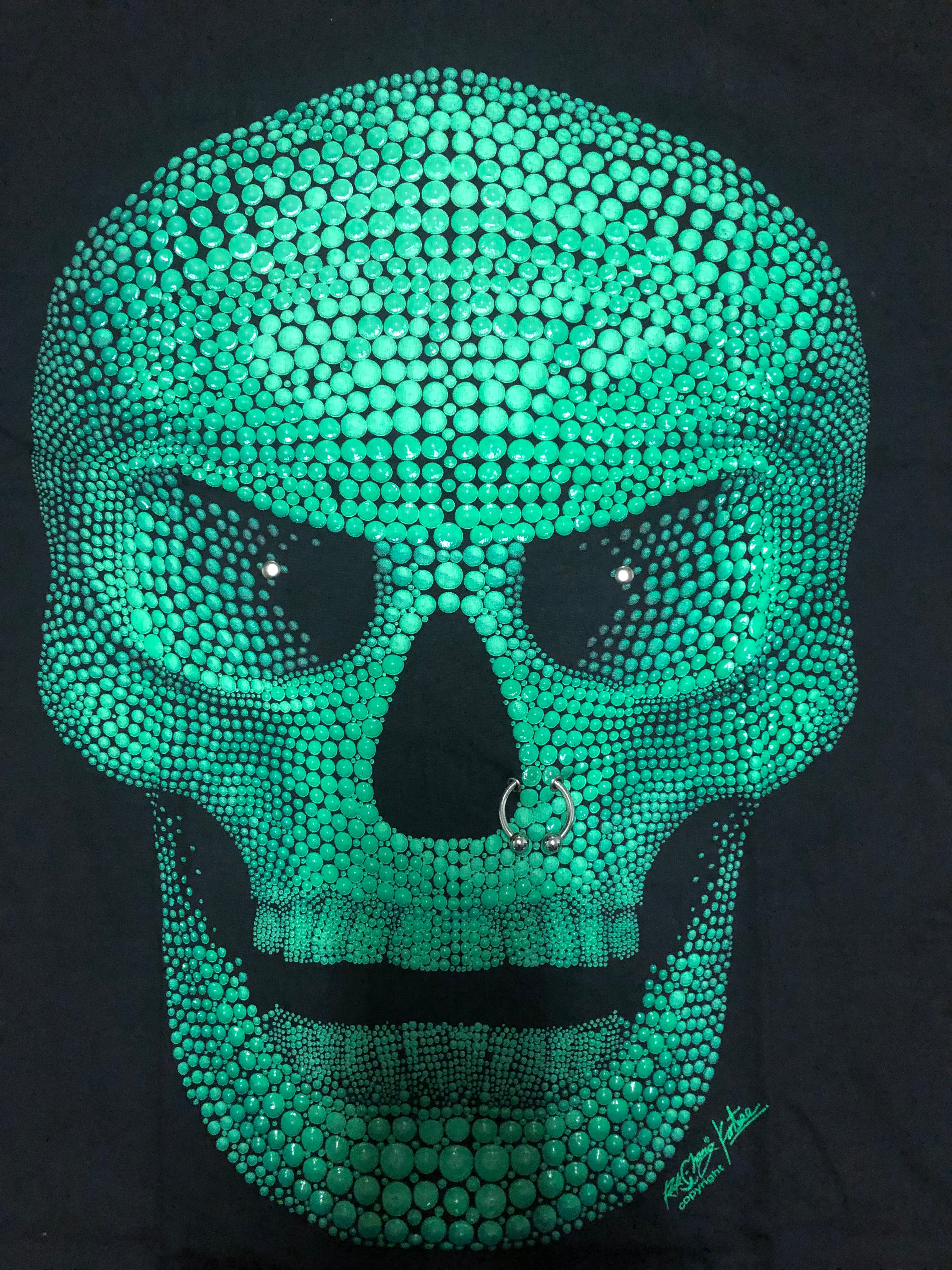 Skull - Green - 3D Secondary image
