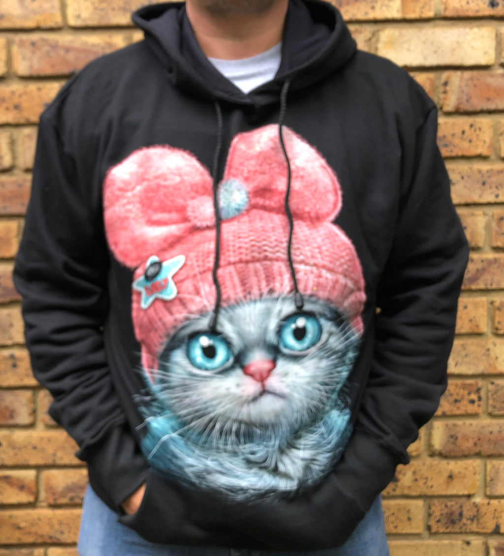 Hoodie - Pink Kitty - No Zip