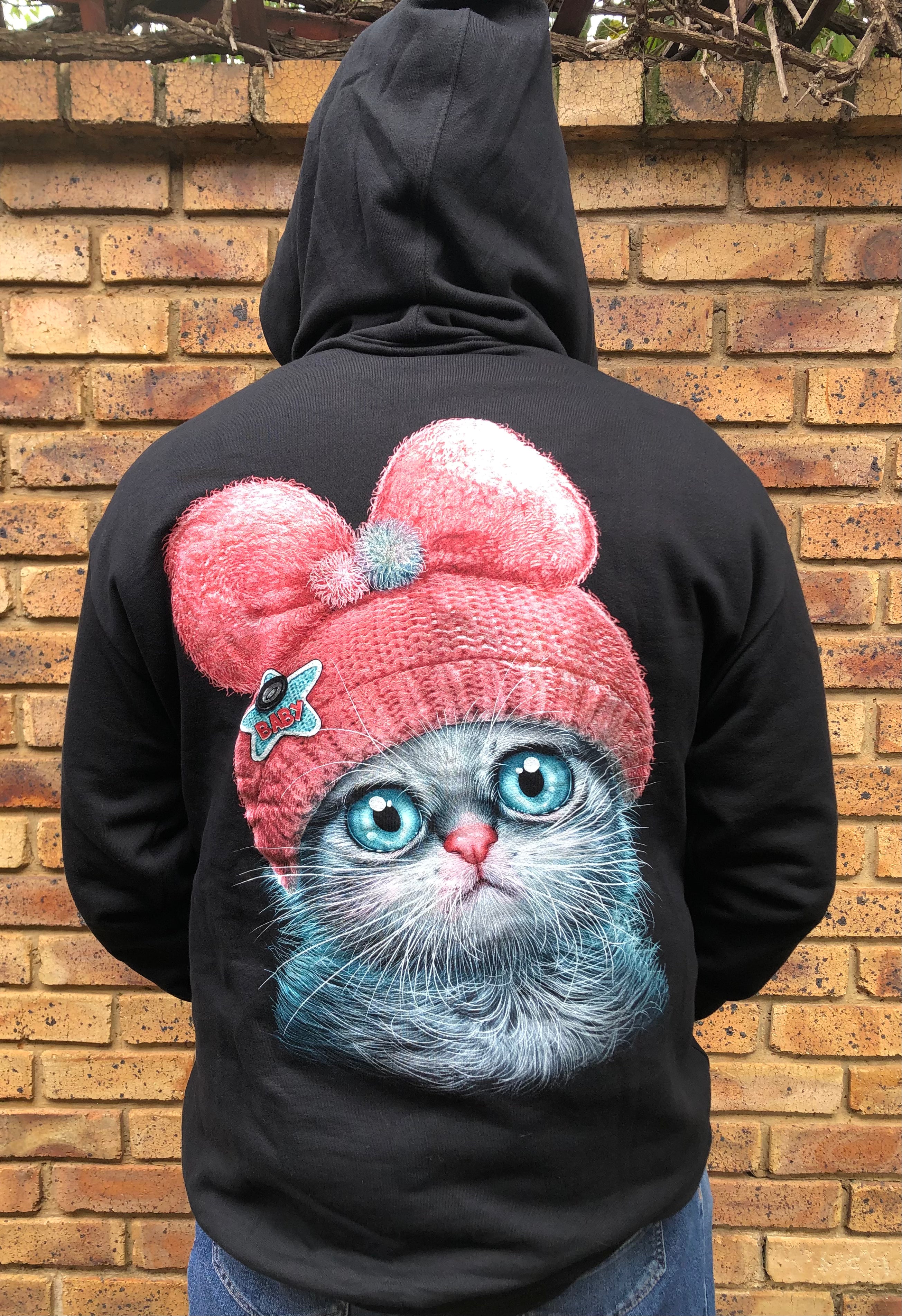 Hoodie - Pink Kitty - No Zip