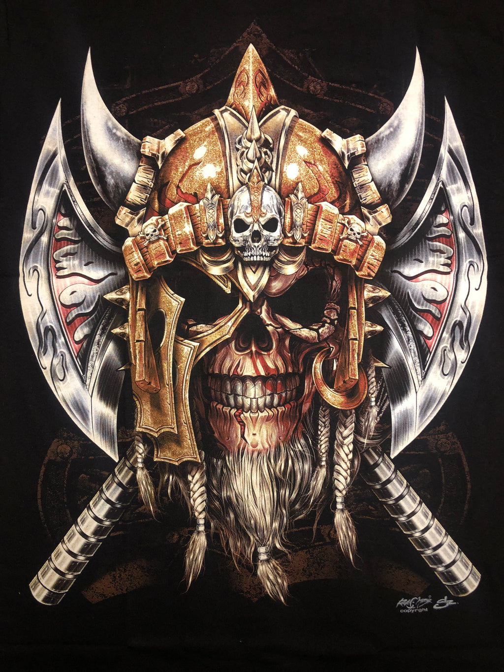 Skull Viking t-shirt - 2 Blades- SK07