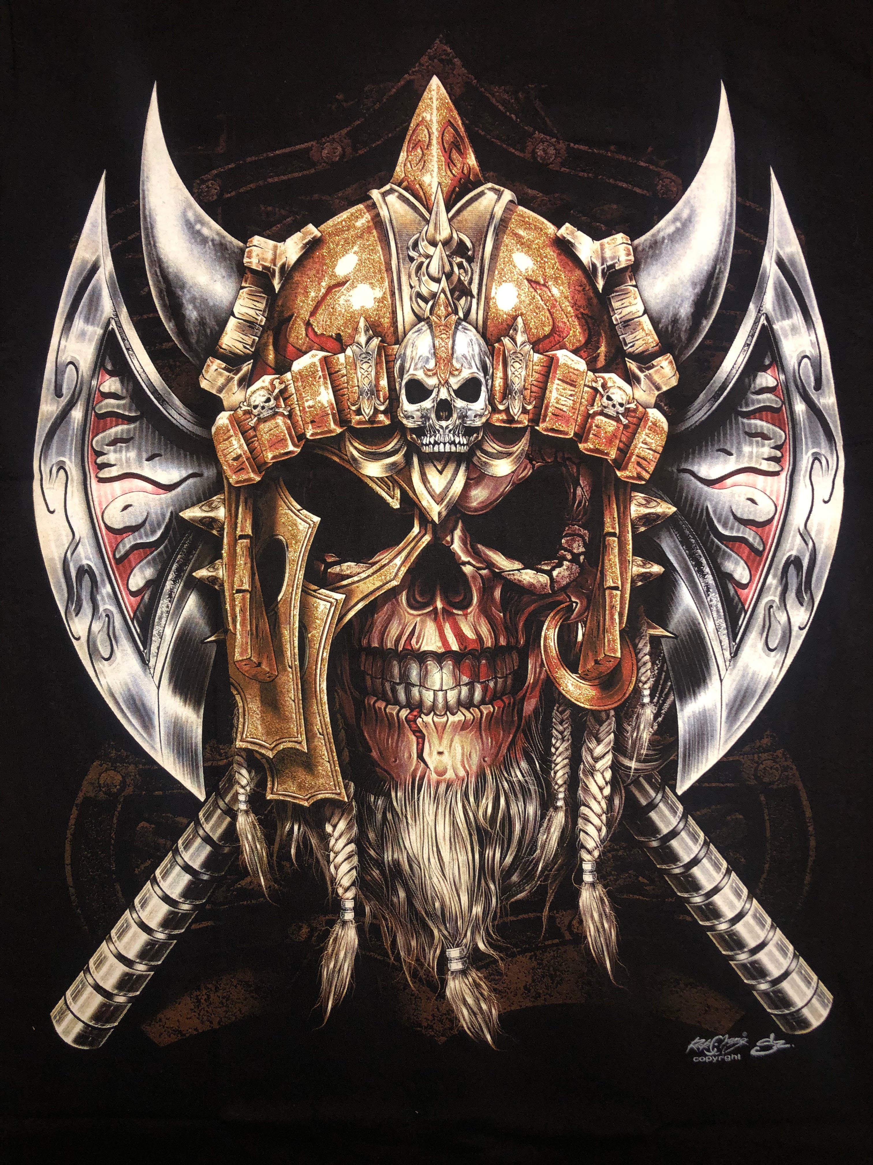 Skull Viking t-shirt - 2 Blades- SK07