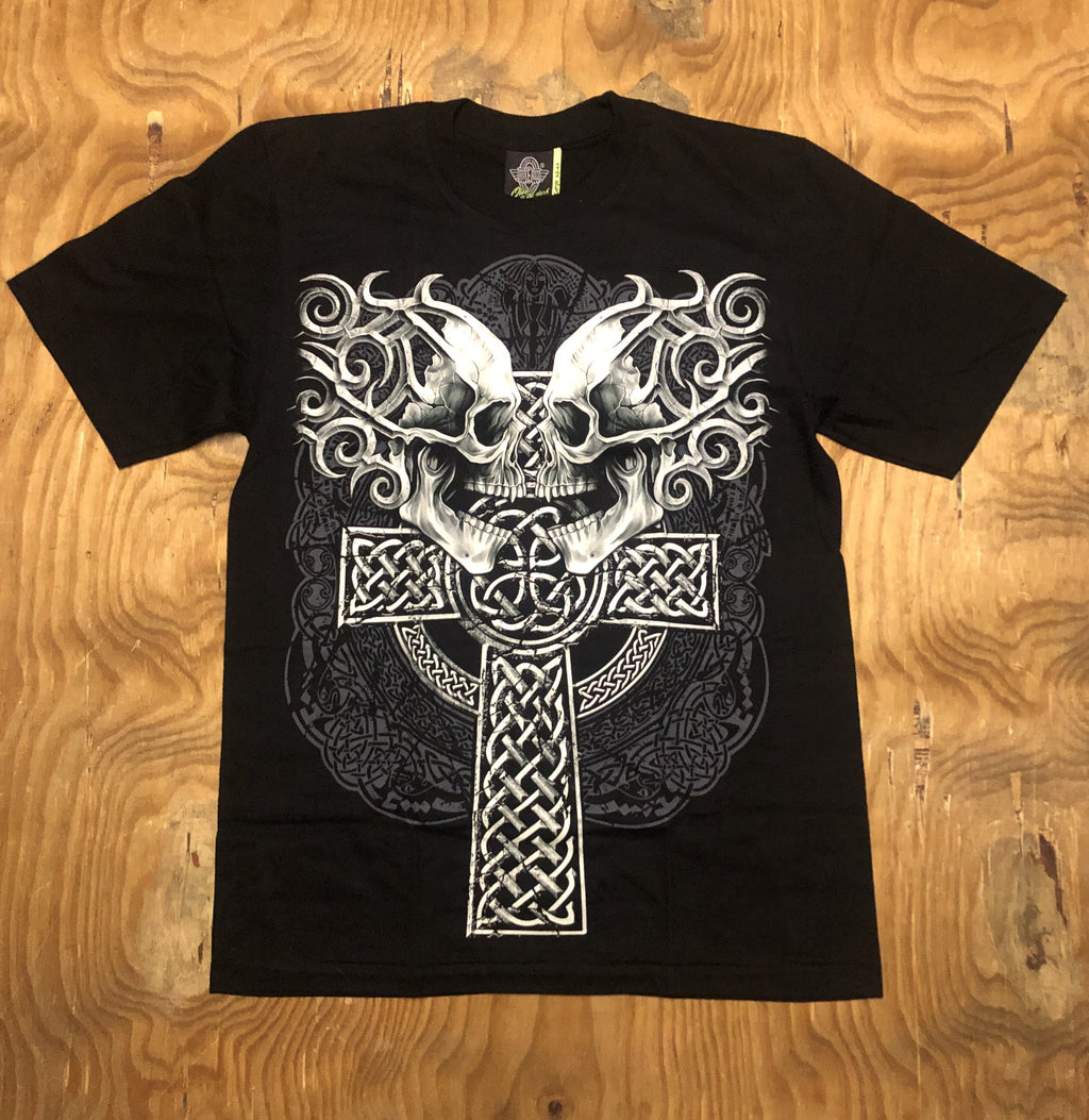 Skull - 2 Skulls and Cross - SK14