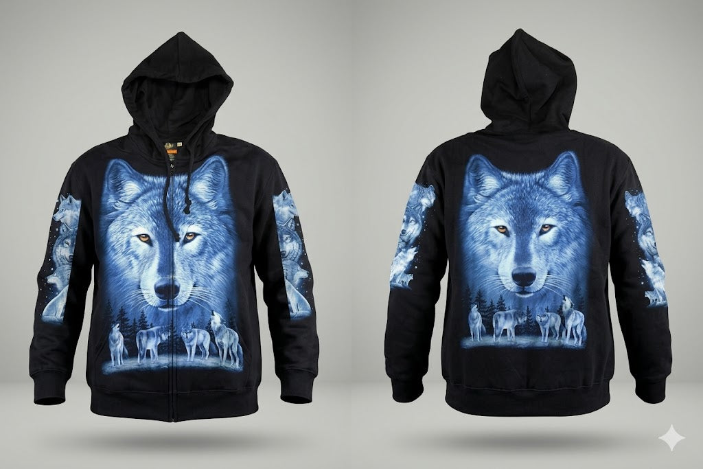 Hoodie - Wolf - Zip Main image