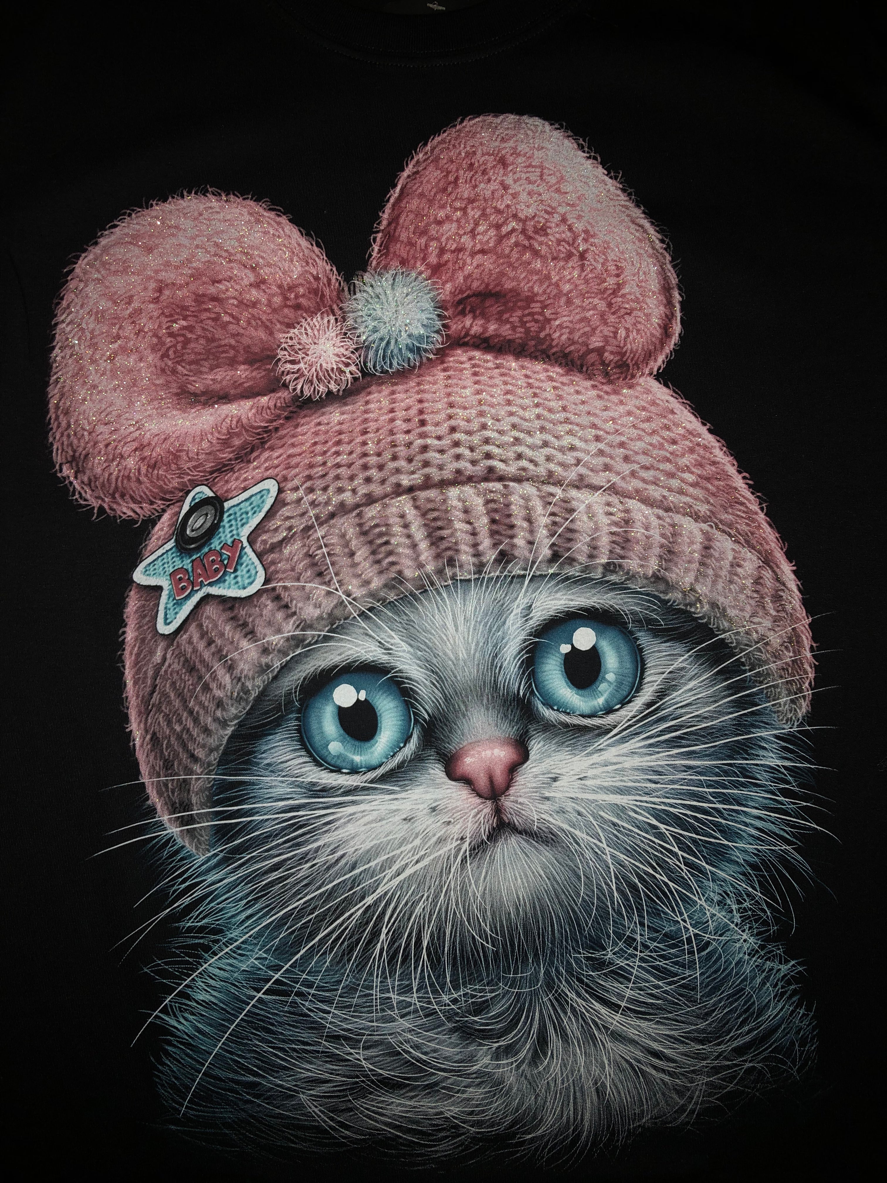 Cat T-shirt - Kitty Beanie - CAT03 Secondary image